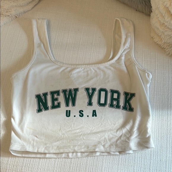 White New York USA Women's Tank Top - Picture 1 of 2
